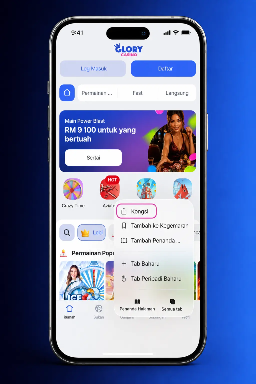 Step-by-step guide to download and install the Glory Casino iOS app on iPhone or iPad in 5 easy steps.