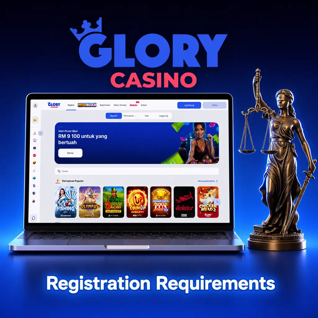 Glory Casino registration requirements for Malaysia: age 21+, valid IC or passport, proof of address, and accurate personal details.